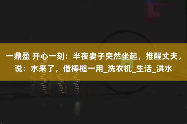 一鼎盈 开心一刻：半夜妻子突然坐起，推醒丈夫，说：水来了，借棒槌一用_洗衣机_生活_洪水