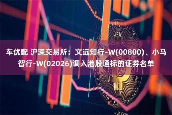 车优配 沪深交易所：文远知行-W(00800)、小马智行-W(02026)调入港股通标的证券名单